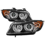 Spyder BMW E90 3-Series 06-08 4DR Version 2 Projector Headlights - HID model Non AFS Only - Light Bar DRL - Black