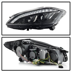 Spyder Signature Mercedes-Benz S450/S550/S600 08-09 Xenon/HID Model Only DRL LED Projector Headlights Not Compatible With Halogen Model Black