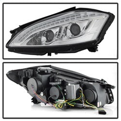 Spyder Signature Mercedes-Benz S450/S550/S600 08-09 Xenon/HID Model Only DRL LED Projector Headlights Not Compatible With Halogen Model Chrome