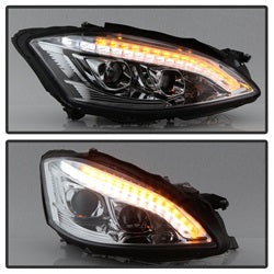 Spyder Signature Mercedes-Benz S450/S550/S600 08-09 Xenon/HID Model Only DRL LED Projector Headlights Not Compatible With Halogen Model Chrome