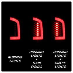 Spyder Dodge Ram 1500/Ram 2500/Ram 3500 02-06 Version 3 Light Bar LED Tail Lights Black