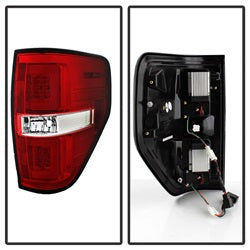 Spyder Ford F-150 09-14 Version 2 Light Bar LED Tail Lights Red Clear
