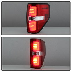 Spyder Ford F-150 09-14 Version 2 Light Bar LED Tail Lights Red Clear