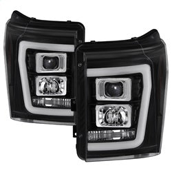Spyder Signature Ford F-250 Super Duty/F-350 Super Duty/F-450 Super Duty 11-16 Light Bar DRL Projector Headlights Version 2 Black