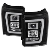 Spyder Signature Ford F-250 Super Duty/F-350 Super Duty/F-450 Super Duty 11-16 Light Bar DRL Projector Headlights Version 2 Black