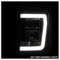 Spyder Signature Ford F-250 Super Duty/F-350 Super Duty/F-450 Super Duty 11-16 Light Bar DRL Projector Headlights Version 2 Black