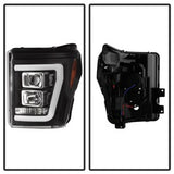 Spyder Signature Ford F-250 Super Duty/F-350 Super Duty/F-450 Super Duty 11-16 Light Bar DRL Projector Headlights Version 2 Black