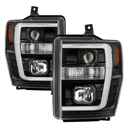 Spyder Signature Ford F-250 Super Duty/F-350 Super Duty/F-450 Super Duty 08-10 Light Bar DRL Projector Headlights Version 2 Black