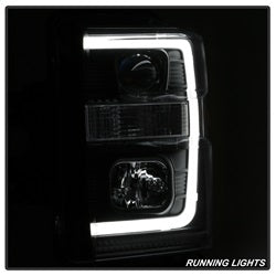 Spyder Signature Ford F-250 Super Duty/F-350 Super Duty/F-450 Super Duty 08-10 Light Bar DRL Projector Headlights Version 2 Black