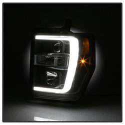 Spyder Signature Ford F-250 Super Duty/F-350 Super Duty/F-450 Super Duty 08-10 Light Bar DRL Projector Headlights Version 2 Black