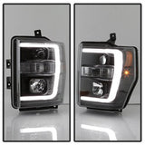 Spyder Signature Ford F-250 Super Duty/F-350 Super Duty/F-450 Super Duty 08-10 Light Bar DRL Projector Headlights Version 2 Black