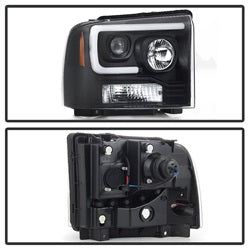 Spyder Signature Ford F-250 Super Duty/F-350 Super Duty/F-450 Super Duty 05-07 Light Bar Projector Headlights Black