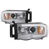 Spyder Signature Dodge Ram 1500/Ram 2500/Ram 3500 02-05 Light Bar DRL Projector Headlights Version 2 Chrome