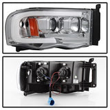 Spyder Signature Dodge Ram 1500/Ram 2500/Ram 3500 02-05 Light Bar DRL Projector Headlights Version 2 Chrome