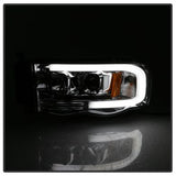 Spyder Signature Dodge Ram 1500/Ram 2500/Ram 3500 02-05 Light Bar DRL Projector Headlights Version 2 Chrome