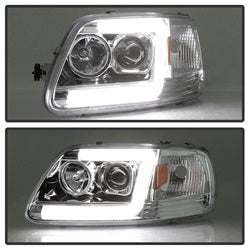 Spyder Signature Ford Expedition/F-150 97-02 Light Bar DRL Projector Headlights Version 2 Chrome
