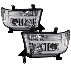 Spyder Signature Toyota Sequoia/Tundra 08-13 Light Bar DRL Projector Headlights Version 2 Chrome
