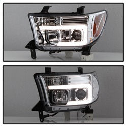 Spyder Signature Toyota Sequoia/Tundra 08-13 Light Bar DRL Projector Headlights Version 2 Chrome
