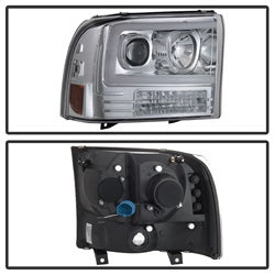 Spyder Signature Ford Excursion/F-250 Super Duty 00-04 Light Bar Projector Headlights 1 pc. Chrome