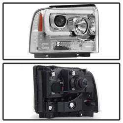 Spyder Signature Ford F-250 Super Duty/F-350 Super Duty/F-450 Super Duty 05-07 Light Bar DRL Projector Headlights Version 2 Black
