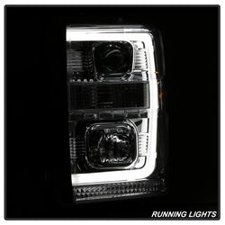 Spyder Signature Ford F-250 Super Duty/F-350 Super Duty/F-450 Super Duty 08-10 Light Bar DRL Projector Headlights Version 2 Chrome
