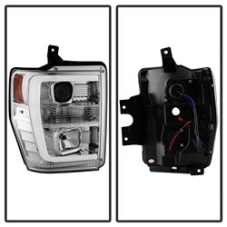 Spyder Signature Ford F-250 Super Duty/F-350 Super Duty/F-450 Super Duty 08-10 Light Bar DRL Projector Headlights Version 2 Chrome