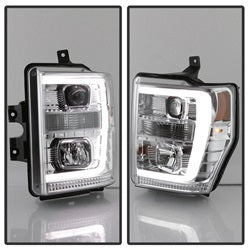 Spyder Signature Ford F-250 Super Duty/F-350 Super Duty/F-450 Super Duty 08-10 Light Bar DRL Projector Headlights Version 2 Chrome