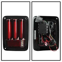 Spyder Jeep Wrangler (JK JKU) 07-18 Version 2 Light Bar Sequential Turn Signal LED Tail Lights - Red Clear