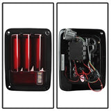 Spyder Jeep Wrangler (JK JKU) 07-18 Version 2 Light Bar Sequential Turn Signal LED Tail Lights - Red Clear