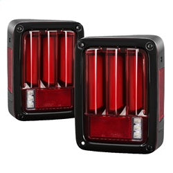 Spyder Jeep Wrangler (JK JKU) 07-18 Version 2 Light Bar Sequential Turn Signal LED Tail Lights - Red Clear