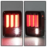 Spyder Jeep Wrangler (JK JKU) 07-18 Version 2 Light Bar Sequential Turn Signal LED Tail Lights - Red Clear