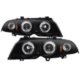 Spyder Signature BMW 320i/323i/325i/325xi/328i/330i/330xi 01 Amber Reflector Halo LED Projector Headlights Black Smoke