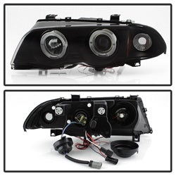 Spyder Signature BMW 320i/323i/325i/325xi/328i/330i/330xi 01 Amber Reflector Halo LED Projector Headlights Black Smoke
