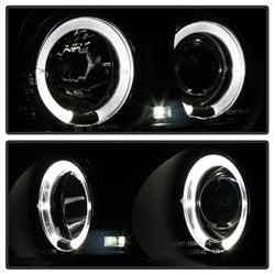 Spyder Signature BMW 320i/323i/325i/325xi/328i/330i/330xi 01 Amber Reflector Halo LED Projector Headlights Black Smoke