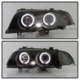 Spyder Signature BMW 320i/323i/325i/325xi/328i/330i/330xi 01 Amber Reflector Halo LED Projector Headlights Black Smoke