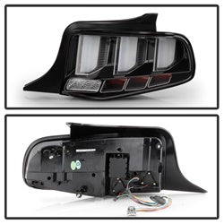 Spyder Ford Mustang 10-12 Light Bar LED Tail Lights w/Sequential Turn Signal Black