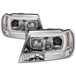 Spyder Signature Jeep Grand Cherokee 99-04 Version 2 Projector Headlights Light Bar Chrome