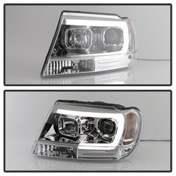 Spyder Signature Jeep Grand Cherokee 99-04 Version 2 Projector Headlights Light Bar Chrome