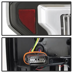 Spyder Ford F-150 15-18 Light Bar LED Tail Lights Compatible w/Rear Blind Spot Sensor Only Black