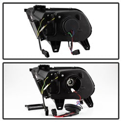 Spyder Ford Mustang 2010-2014 Halogen Model only (Does Not Fit HID Model) Light Bar Projector Headlights - LED Sequential Turn Signals - Black