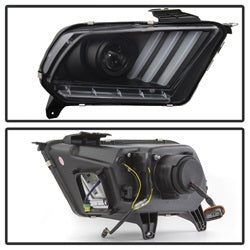Spyder Ford Mustang 2013-2014 HID Model Only Projector Headlights - Sequential Turn Signal - Black