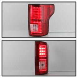Spyder Ford F-150 18-19 Not Compatible w/Rear Blind Spor Sensor Models Light Bar LED Tail Lights Red Clear