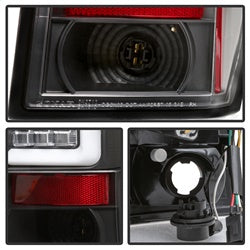 Spyder Jeep Grand Cherokee 05-06 Version 2 Light Bar DRL LED Projector Headlights Black