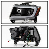 Spyder Signature Jeep Grand Cherokee 11-13 Black Light Bar Projector Headlights Halogen Models Only Will Not Fit Xenon/HID Model