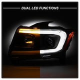 Spyder Signature Jeep Grand Cherokee 11-13 Black Light Bar Projector Headlights Halogen Models Only Will Not Fit Xenon/HID Model