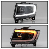 Spyder Signature Jeep Grand Cherokee 11-13 Black Light Bar Projector Headlights Halogen Models Only Will Not Fit Xenon/HID Model