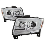 Spyder Signature Jeep Grand Cherokee 11-13 Chrome Light Bar Projector Headlights Halogen Models Only Will Not Fit Xenon/HID Model