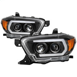 Spyder Signature Toyota Tacoma 16-18 w/LED Sequential Turn Signal Projector Headlights Does Not Fit TRD Model Black