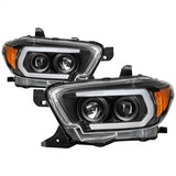 Spyder Signature Toyota Tacoma 16-18 w/LED Sequential Turn Signal Projector Headlights Does Not Fit TRD Model Black