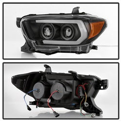 Spyder Signature Toyota Tacoma 16-18 w/LED Sequential Turn Signal Projector Headlights Does Not Fit TRD Model Black